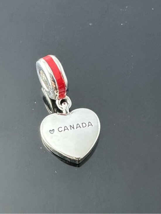Pandora Canada Flag Maple Leaf Dangle Charm 925 Ale Silver - Picture 3 of 4